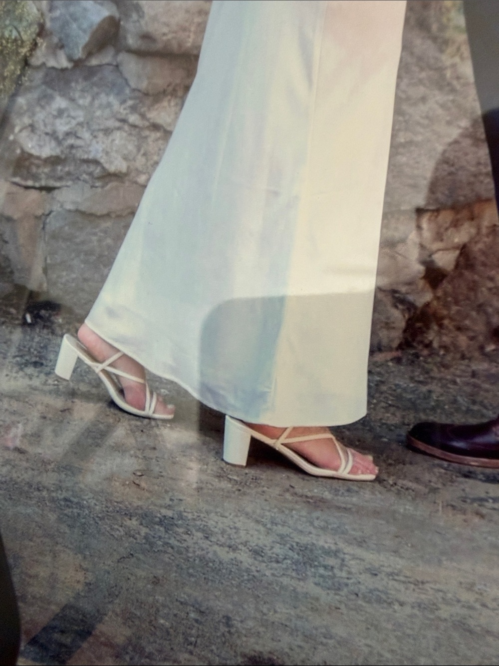 Lulu's Cream Strappy Block Heel Sandals